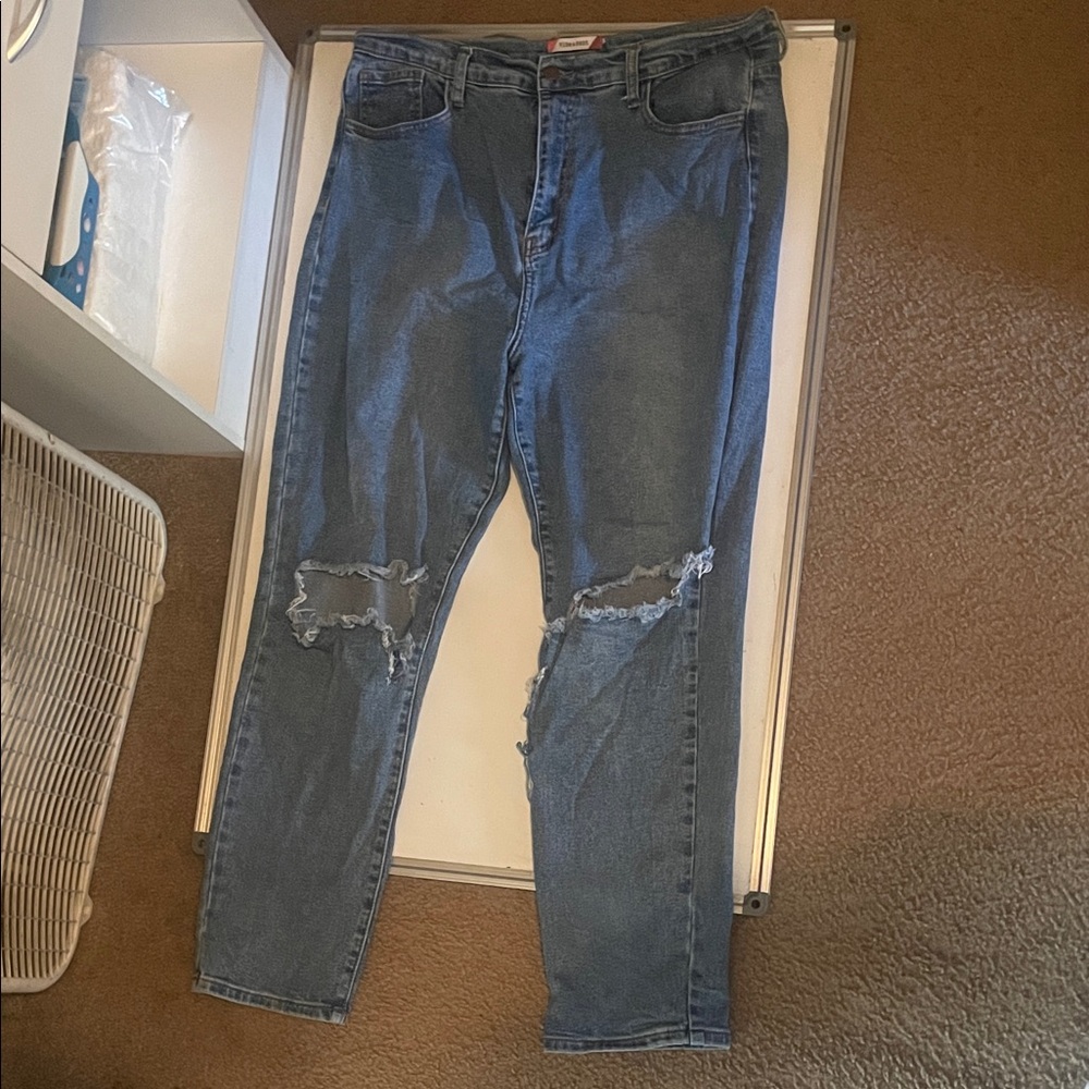 Women's Blue Boyfriend Jeans